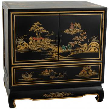 Black Lacquer End Table