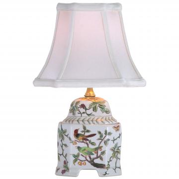 13" White Bird Jar Lamp