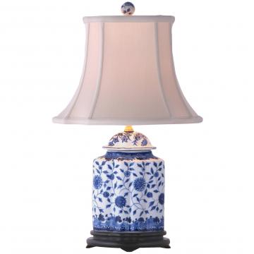 23" Blue & White Jar Lamp