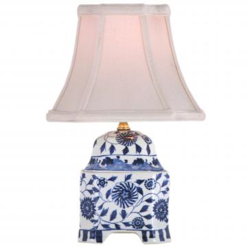 14" Blue & White Jar Lamp