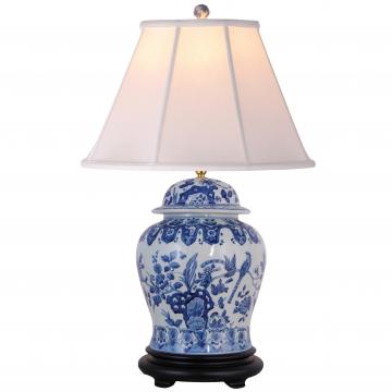 30" Blue & White Temple Jar Lamp