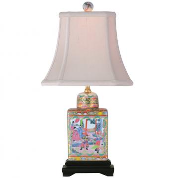 19" Rose Medallion Jar Lamp