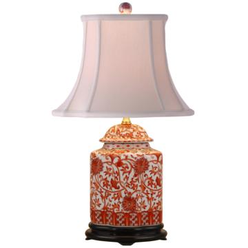22" Porcelain Coral Scallops Jar Lamp