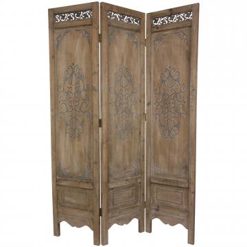 6 ft. Tall Antiqued Scrollwork Room Divider