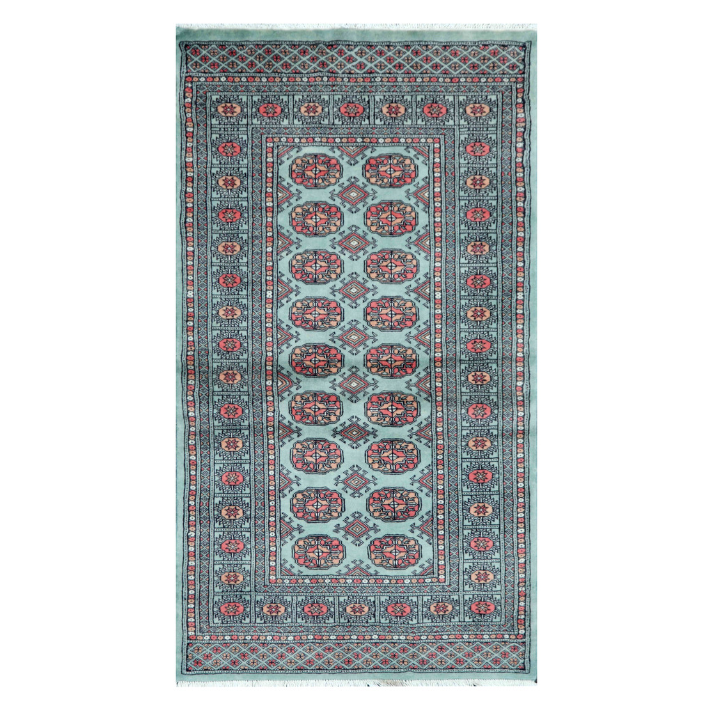 Buy Blue Gul Handknotted Bokhara Wool Rug Online (NC16806