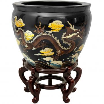 16" Black Dragons Fishbowl