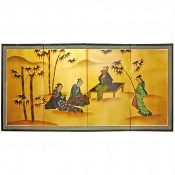 36" Ladies & Bamboo on Gold Leaf