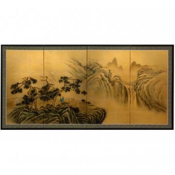 36" Mountaintop Waterfall on Gold Leaf