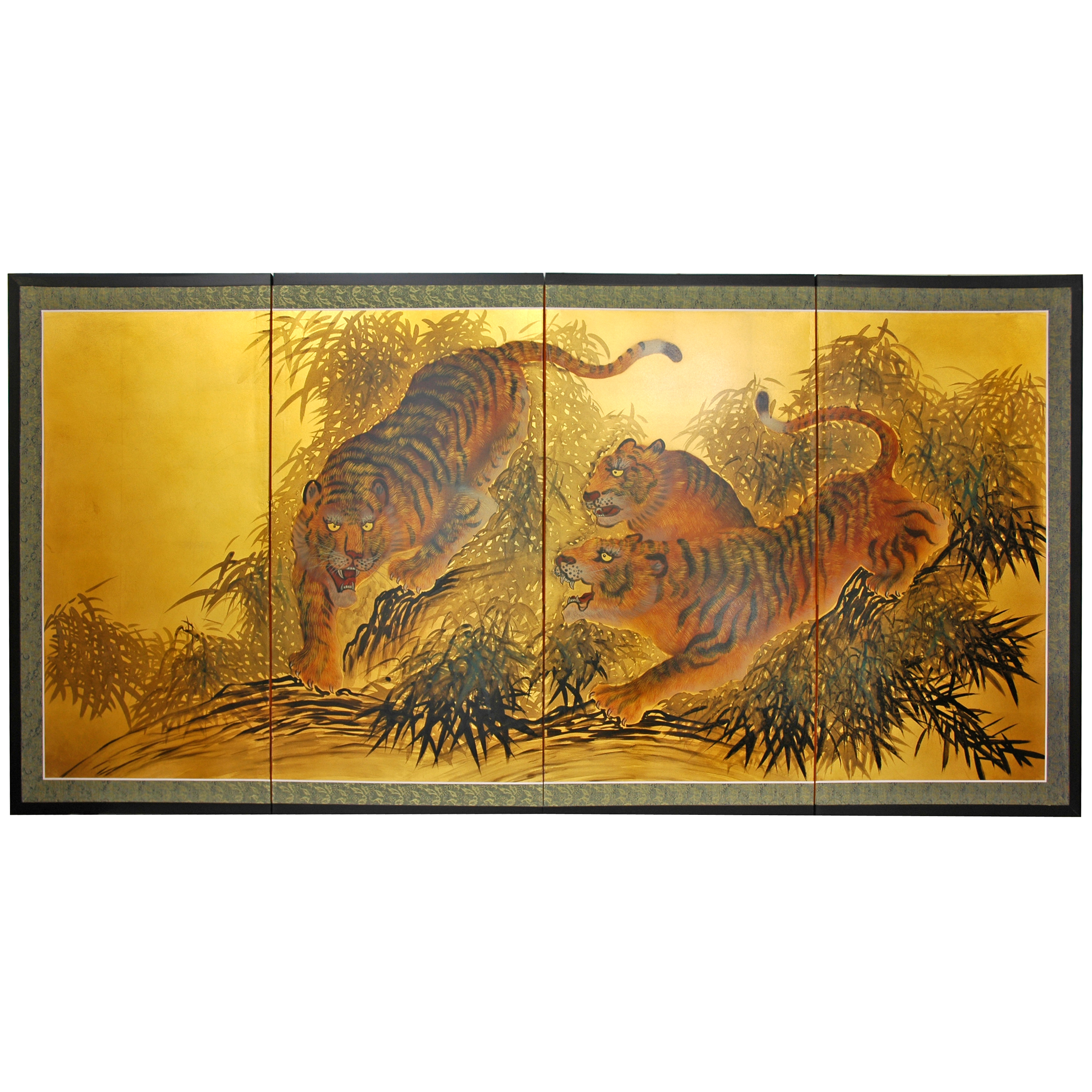 Buy 36" Gold Leaf Tigers on the Move Online (SILKTIGERS) Satisfaction Guaranteed