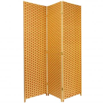 6 ft. Tall Woven Fiber Room Divider - Natural/Rust