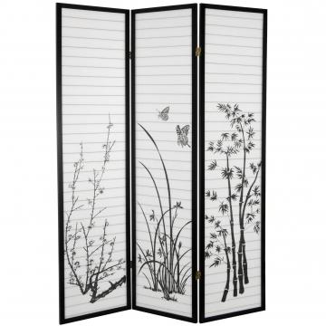 6 ft. Tall Bamboo and Blossoms Room Divider
