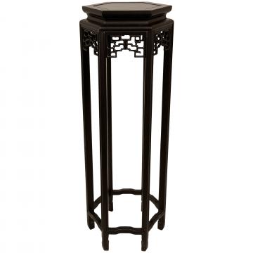 36" Rosewood Hexagon Plant Stand