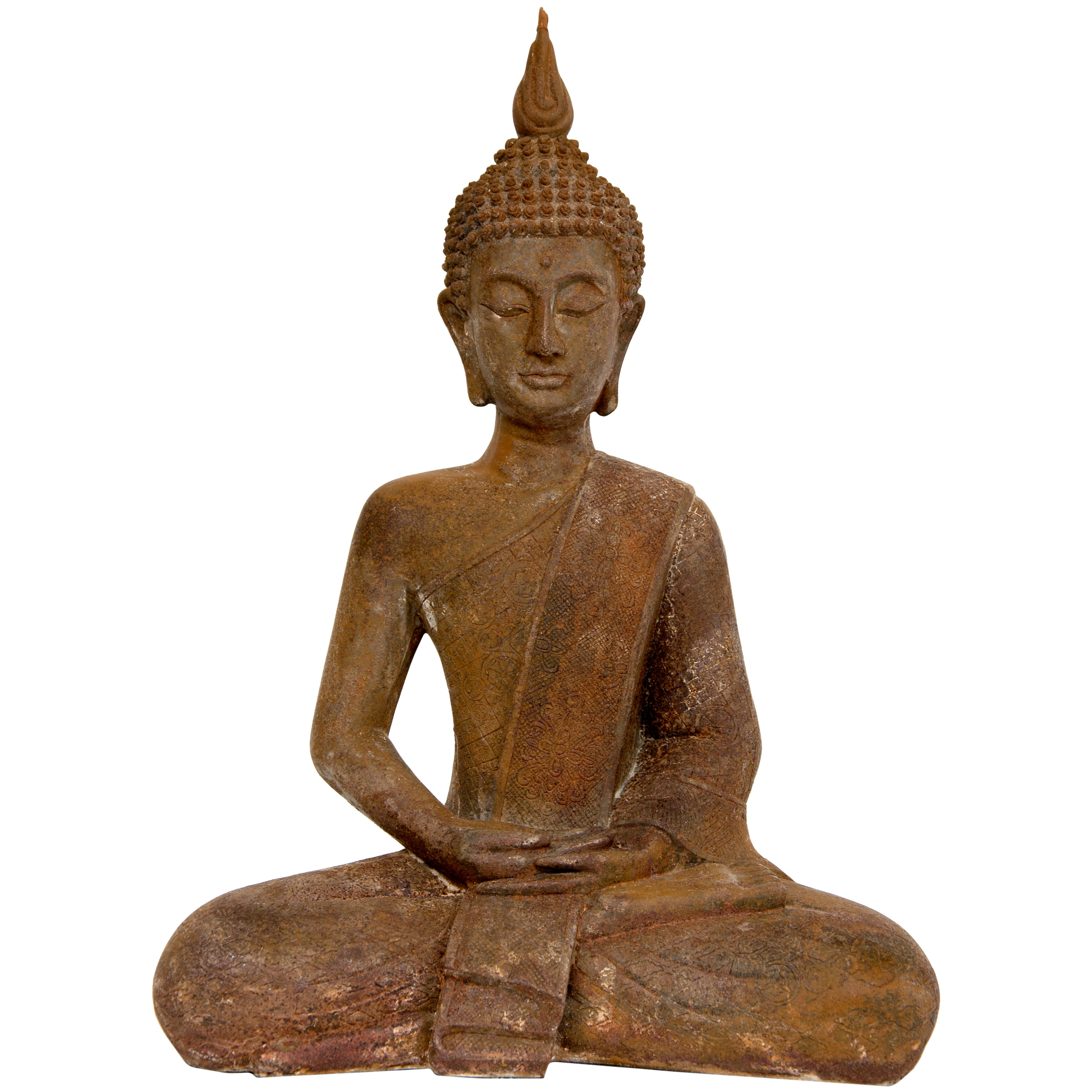 Buy 17" Thai Sitting Zenjoin Rust Patina Buddha Statue