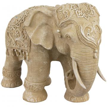 20" Rustic Jeweled Elephant Statue