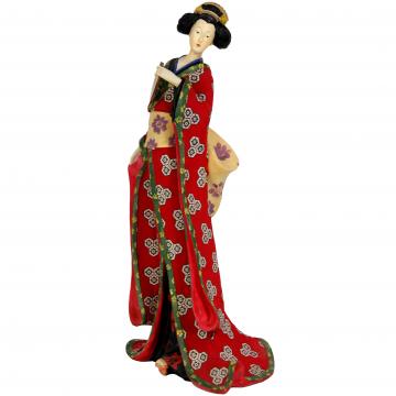 18" Geisha Figurine w/ Red Kimono