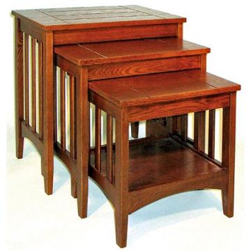 24" Hugo Oak Nested Tables - Set of 3