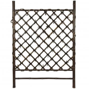 Dark Stained Japanese Style Garden Trellis