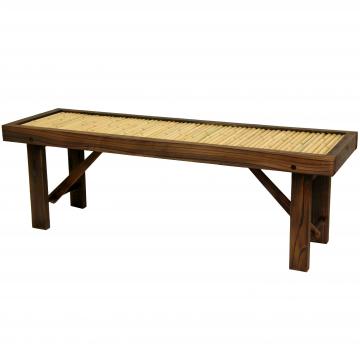 Japanese Bamboo Bench w/ Wood Frame